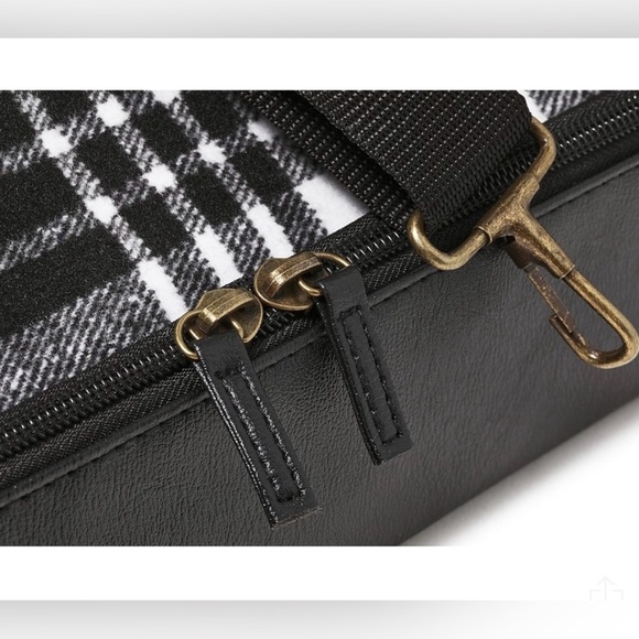 DSW Black and White Plaid Weekender Bag - Picture 5 of 9